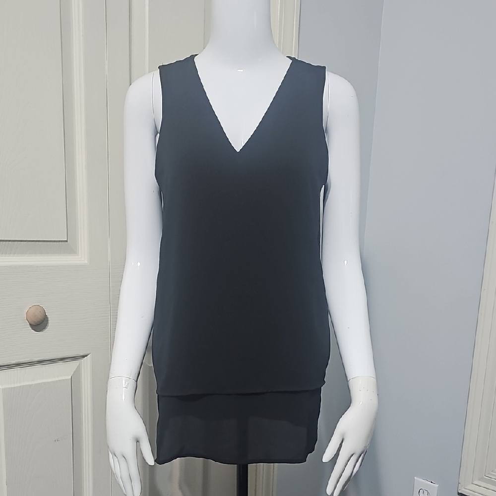 MICHAEL Michael Kors women's Black Layered Blouse top.  CONT: K